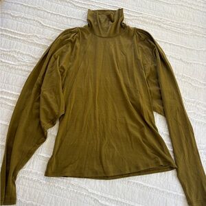 Rachel Comey Olive Green Turtleneck Long Sleeve Top